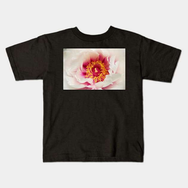 White Peony Kids T-Shirt by WaterGardens